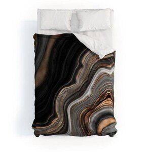*NEW* Utart Elegant Black Marble With Gold King Size Comforter